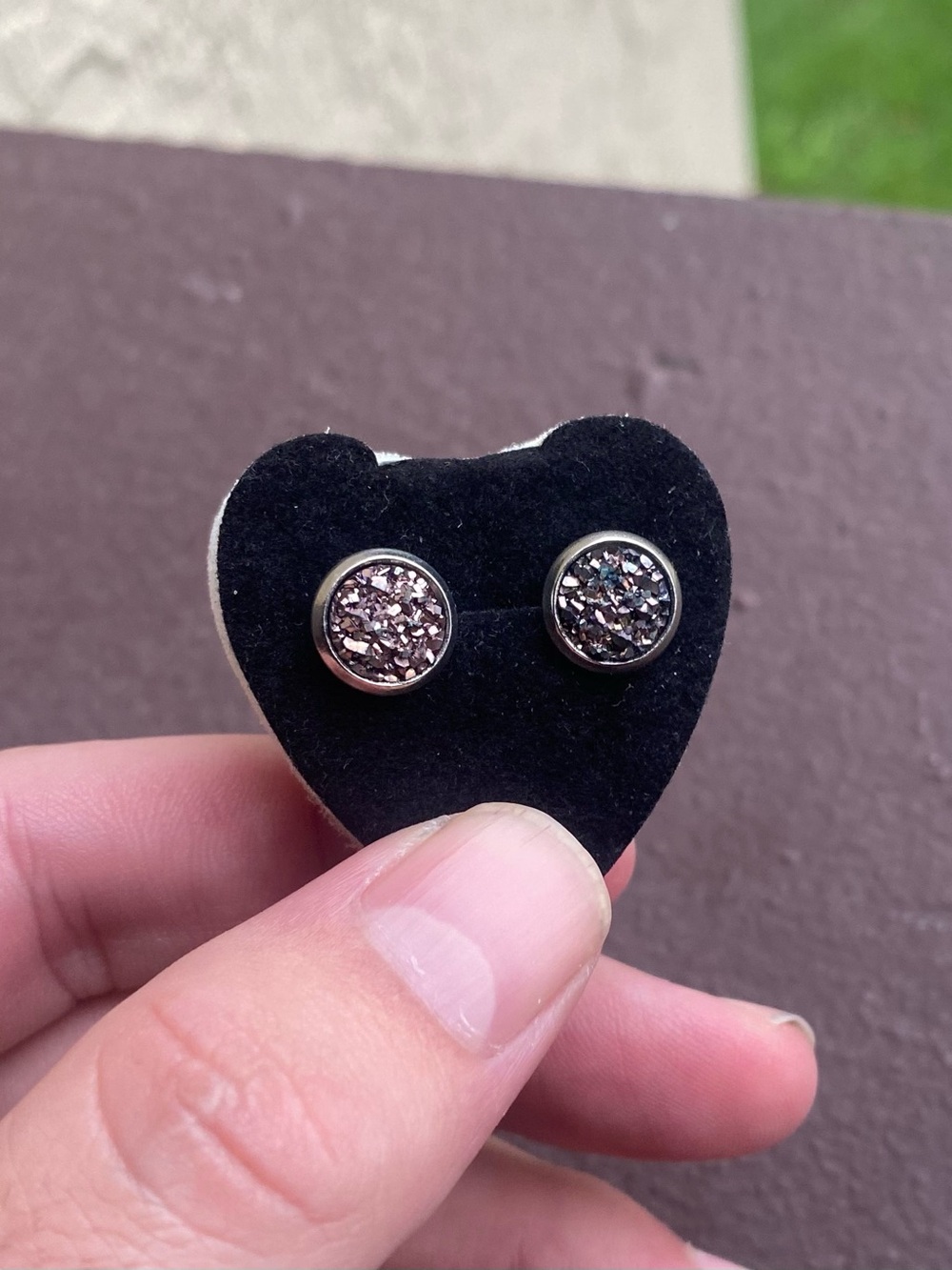 Rose Gold Druzy Stud Stainless Steel Pair / Set of Earrings